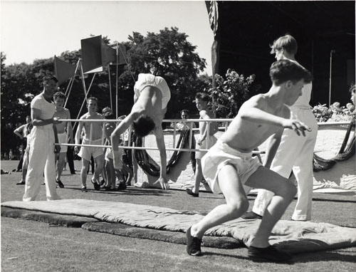 Boys gymnastics display at Luton 1959
